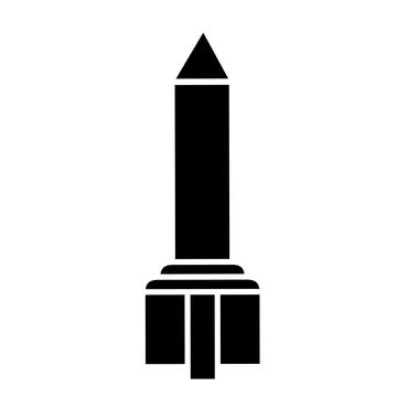 Black Rocket Icon Illustration Stock Illustration