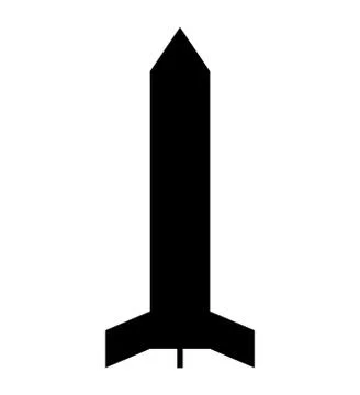 Black rocket icon on white Stock Illustration