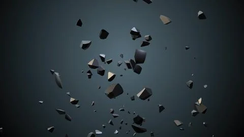 Black rocks exploding on dark background creating a dramatic scene イラスト素材