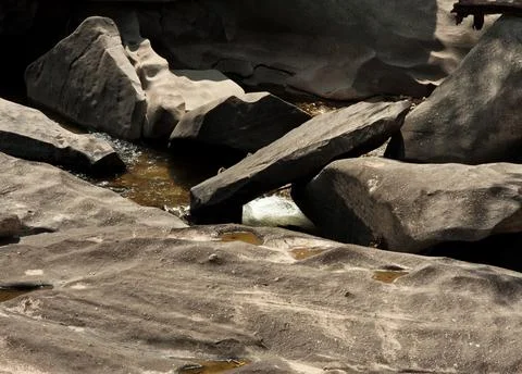 Black Rocks Formations at Vale da lua Foto stock