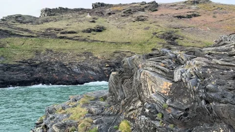 Black rocks of North Cornwall Video stock 237894869