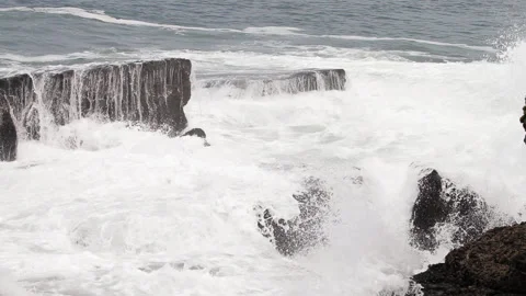 Black Rocky Shore Stock Footage 335784824