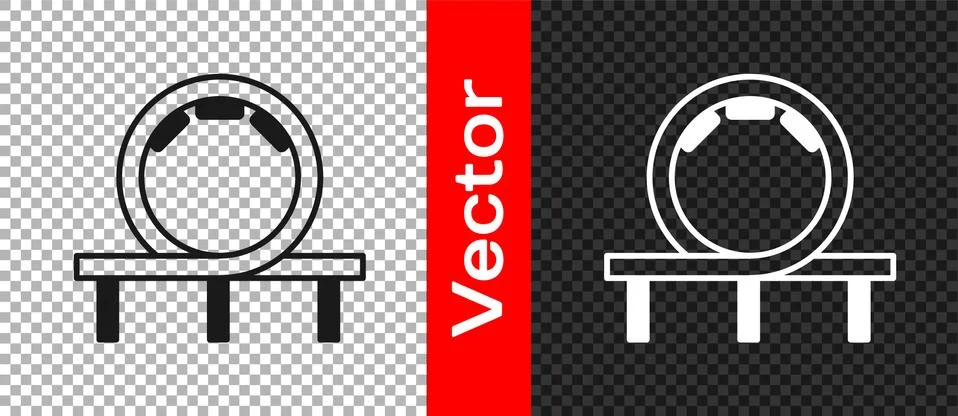 Black Roller coaster icon isolated on transparent background. Amusement park Illustrazione stock