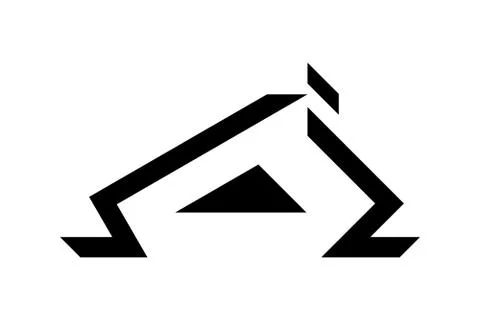 Black roofing logo design, vector illustration Stock Illustration