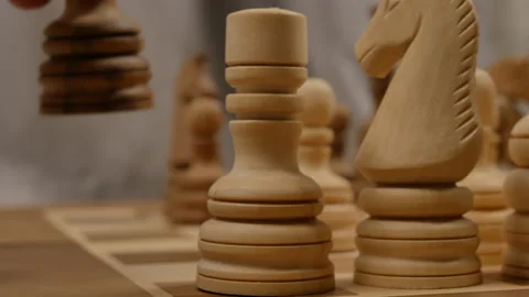 Black rook takes white Stock Footage 147021184