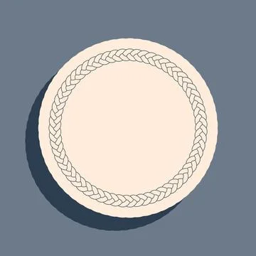 Black Rope frame icon isolated on grey background. Frames from nautical rope Stock Illustration