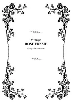Black rose frame Stock Illustration
