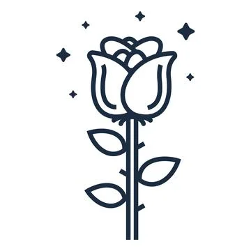 Black rose icon. Stock Illustration