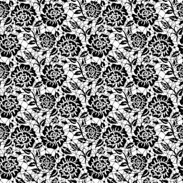 Black rose lace Stock Illustration
