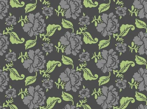 Black Rose seamless pattern. Retro floral texture. Vintage Flora ornament. Fl Illustrazione stock