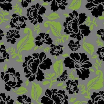 Black Rose seamless pattern. Retro floral texture. Vintage Flora ornament. Fl イラスト素材