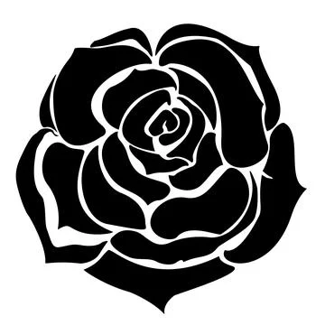 Black rose vector flower clip art Illustrazione stock