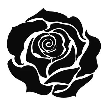 Black rose vector flower icon Illustrazione stock