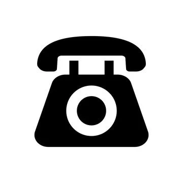 Black rotary-dial telephone. Vector. Stock Illustration