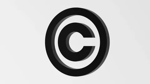 Black rotating copyright icon. Stock Footage 105573376
