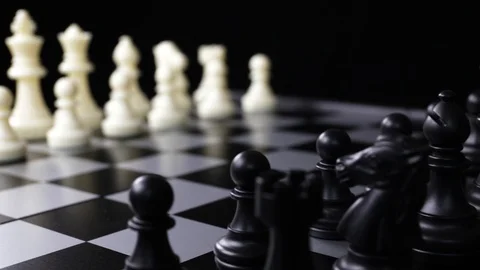 Black rotation chess Stock Footage 119857147