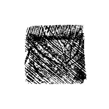 Black rough edge square isolated on white. Stock Illustration