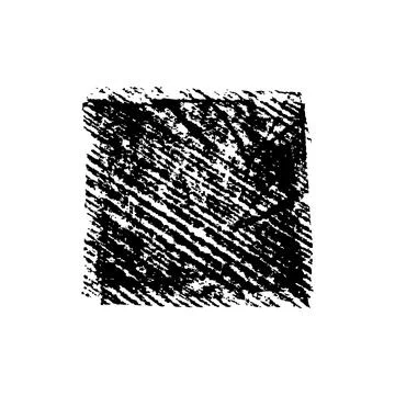 Black rough edge square isolated on white. Stock Illustration