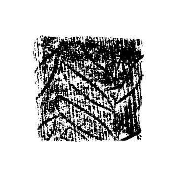 Black rough edge square isolated on white. Stock Illustration