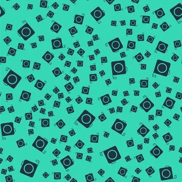 Black Roulette construction icon isolated seamless pattern on green backgroun Stock Illustration