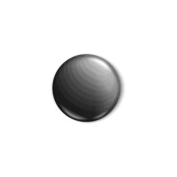 Black round button pin realistic mockup Stock Illustration
