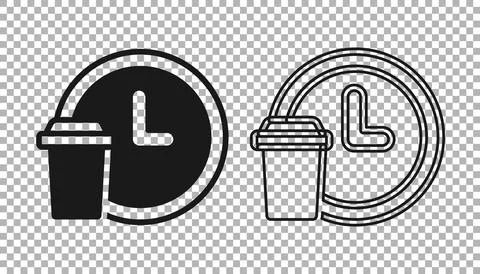 Black Round the clock delivery icon isolated on transparent background. Vector Stock Illustration