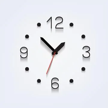 Black round clock timer with shadow Stock Illustration