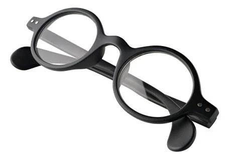 Black round eyeglasses Stock Photos