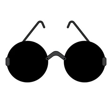 Black round glasses for the blind. Vector illustration. Stock Illustration