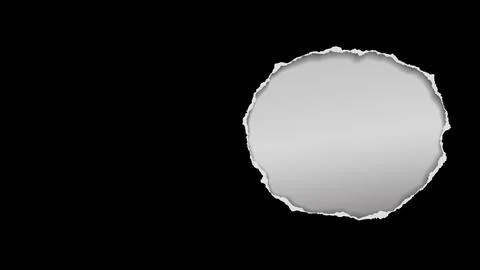 Black round hole composition in paper with torn edges and soft shadow is on Stock Illustration
