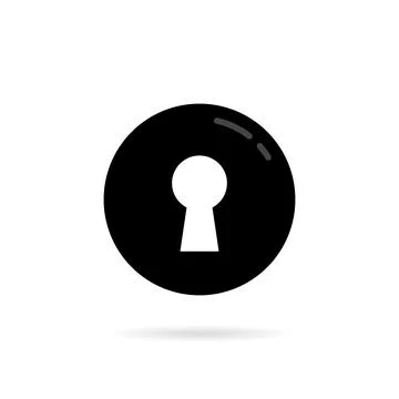 Black round keyhole icon for door Stock Illustration