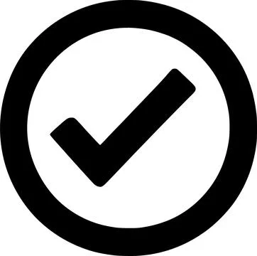 Black round make check sync icon, simple revolve checkmark flat design Stock Illustration