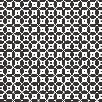 Black Round Shape Geometric Wallpaper Pattern Stock Illustration