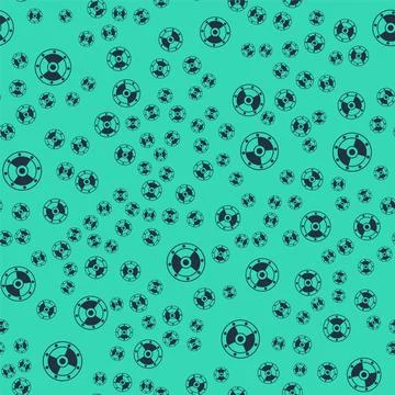 Black Round shield icon isolated seamless pattern on green background. Security イラスト素材