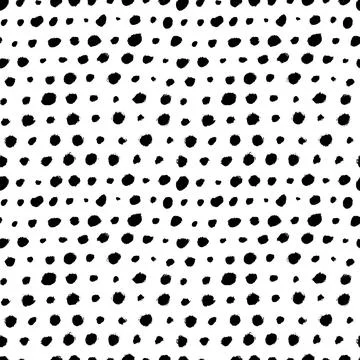 Black round specks in a row seamless pattern. Stock Illustration