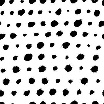 Black round specks in a row seamless pattern. Stock Illustration