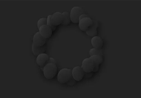 Black Round sphere isolated background. Design elements of the liquid rounded Stock Illustration