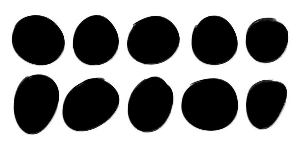 Black round stickers for adding text, creating patterns, design and printing. Stock Illustration