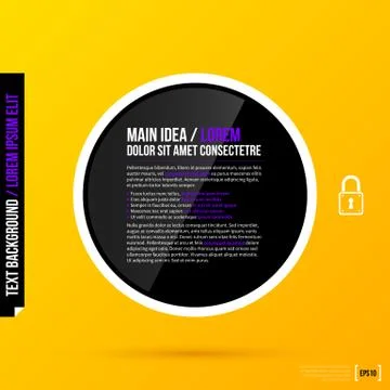 Black round text frame on bright yellow background. EPS10 Stock Illustration