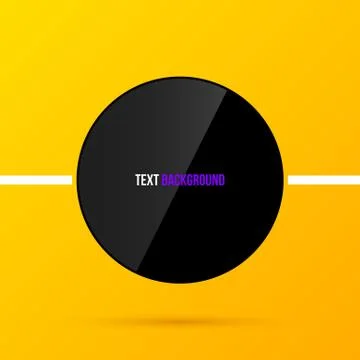 Black round text frame template on bright yellow background in modern corpora Stock Illustration