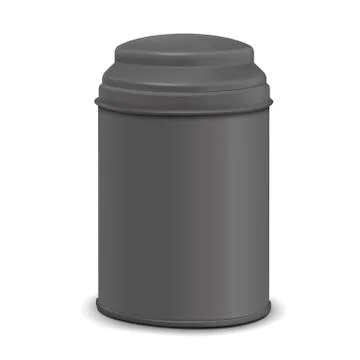 Black round tin packaging Stock Illustration