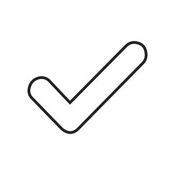 Black Rounded Check Mark Outline Icon Illustration