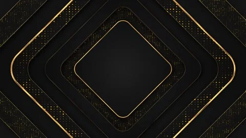 Black rounded diamond frames gold borders and dotted accents create a luxurious Stock Footage 341027997