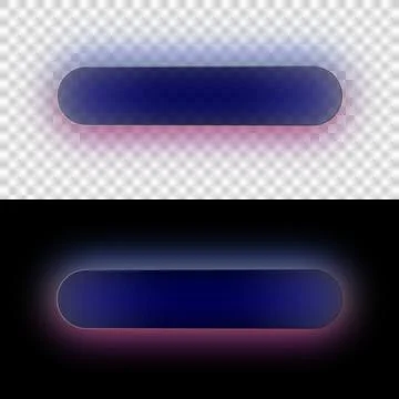 Black Rounded Pill Button Frame with Glow Border Isolated PNG UI Element Stock Illustration