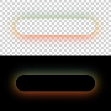 Black Rounded Pill Button Frame with Glow Border Isolated PNG UI Element Stock Illustration