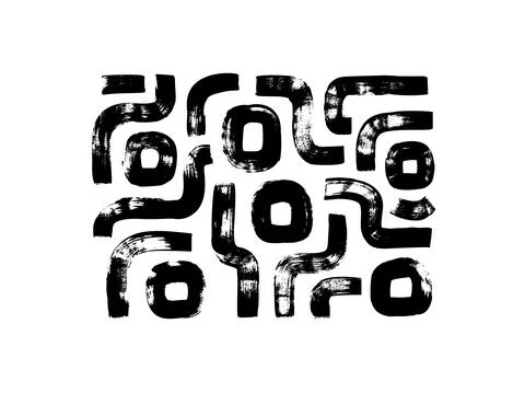 Black rounded rectangular lines isolated on white. イラスト素材