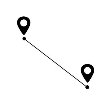 Black route tracking icon. Illustrazione stock