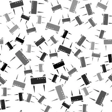 Black Router and wi-fi signal icon isolated seamless pattern on white backg.. Stock Illustration