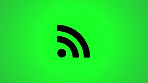 Black rss logo 3d animation rotating on green screen background representin.. Stock Footage 346496293