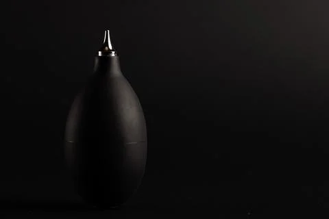 Black Rubber Air Blower for Camera Cleaning on Dark Background Stock Photos